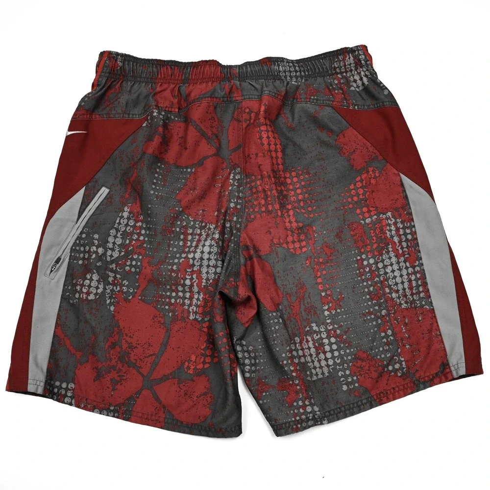 Nike Floral Beach Shorts Large/XL Embroidered Logo Y2K‎ Swim Retro Mesh Lined